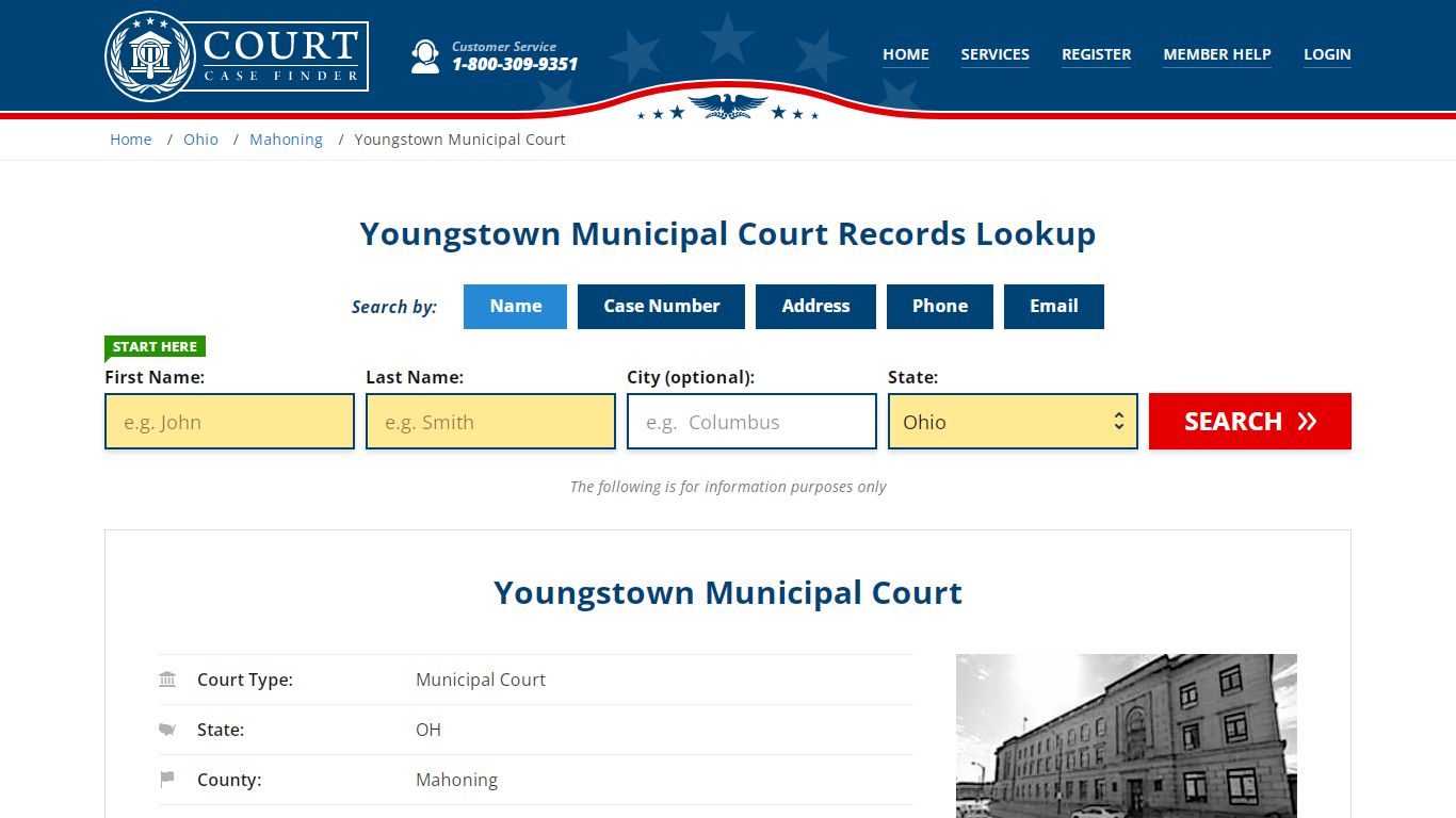 Youngstown Municipal Court Records Lookup - CourtCaseFinder.com