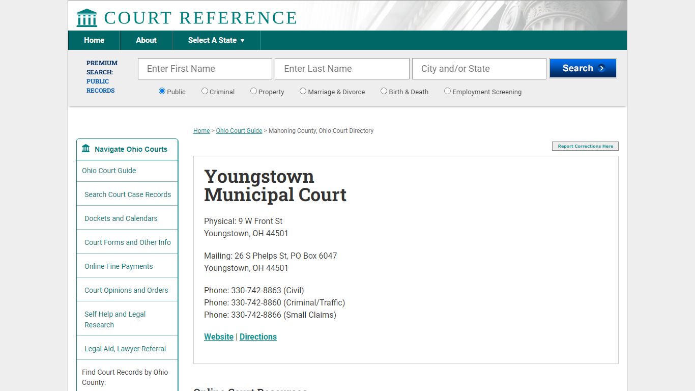 Youngstown Municipal Court - CourtReference.com